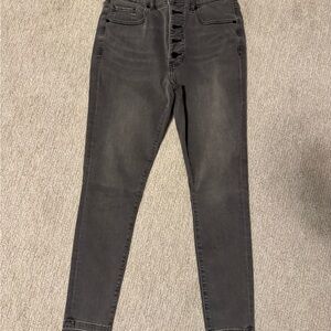 High-Waisted Gray Skinny Jeans